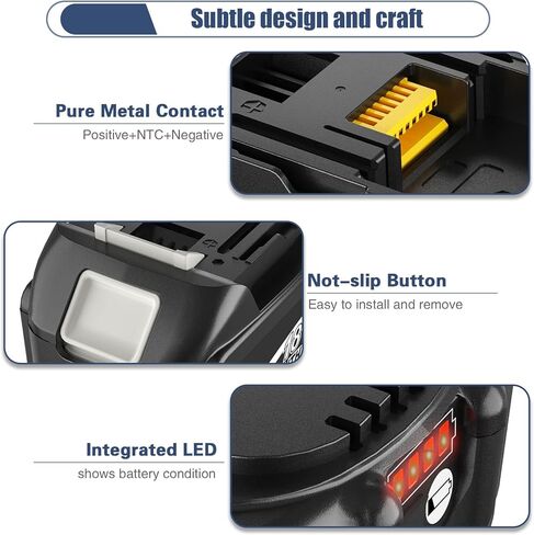GERIT BATT [Upgraded to 9.0Ah] 18V BL1890B Replacemet Lithium-ion Battery Compatible with Makita 18 Volt Battery BL1890 BL1860 BL1830 BL1840 BL1850 BL1850B Cordless Power Tools in Kuwait