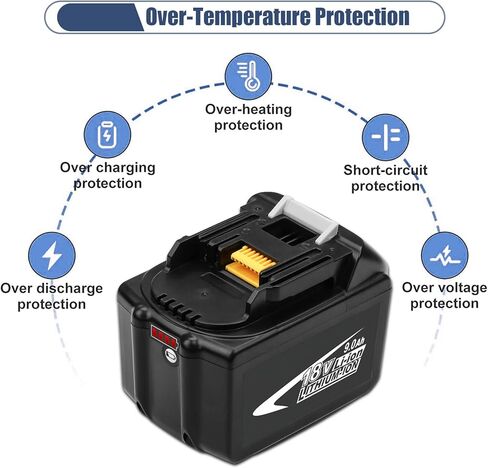 GERIT BATT [Upgraded to 9.0Ah] 18V BL1890B Replacemet Lithium-ion Battery Compatible with Makita 18 Volt Battery BL1890 BL1860 BL1830 BL1840 BL1850 BL1850B Cordless Power Tools in Kuwait