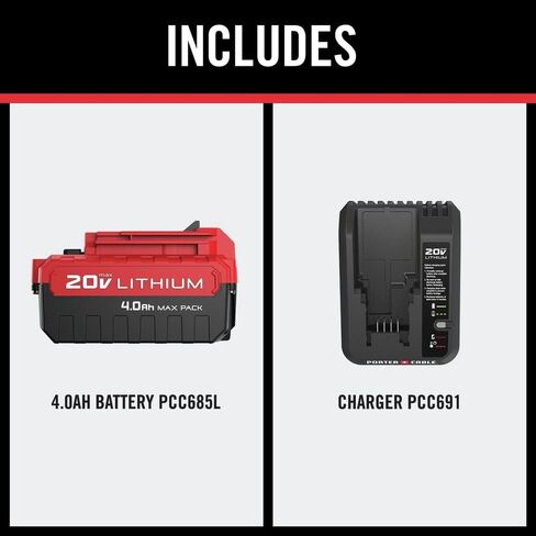 Porter-Cable PCC685LCK 20V MAX 4 Ah Lithium-Ion Battery and Rapid Charger Starter Kit in Saudi Arabia
