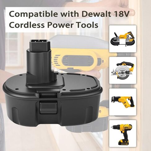 2 Pack 3.6Ah Ni-Mh DC9098 DC9098 DC9096 18 Volt Replacement Battery Compatible with Dewalt 18V Battery DW9096 DW9098 DW9099 DE9095 DE9098 DE9091 in Saudi Arabia