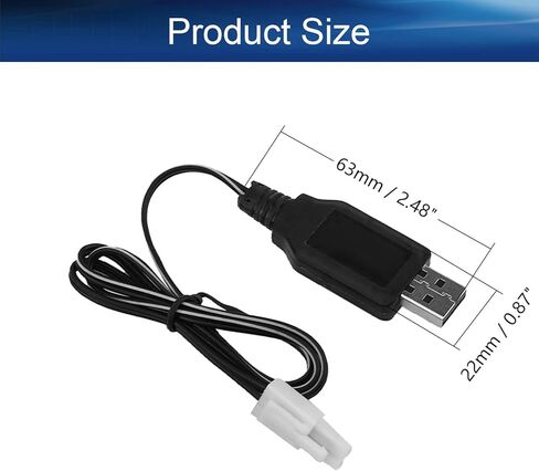 Heyiarbeit EL-2P كابل شحن USB عكسي لسيارة RC 4.8 فولت 250 مللي أمبير Ni-MH Ni-CD بطارية 1 قطعة in Kuwait