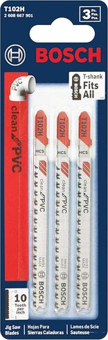 BOSCH T102H 3-Piece 3 In. 10 TPI Clean for PVC High Carbon Steel Jig Saw Blades in Saudi Arabia