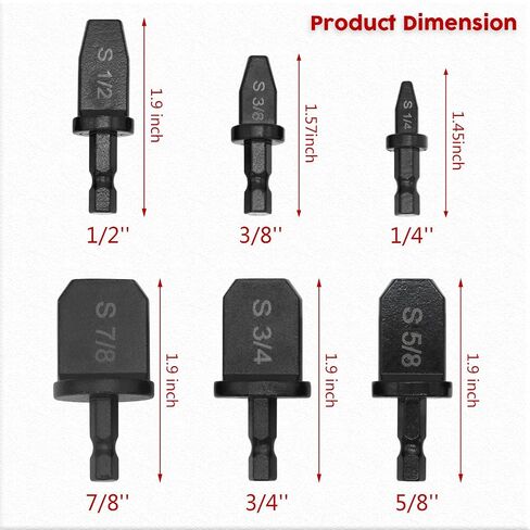 HVAC Tools Drill Bit Set, Air Conditioner Copper Pipe Expander Swaging Tool, Copper Tube Flaring Tool Spin Bit Set, Copper Tubing Flare Tool 6 Pcs Kit-1/4'', 3/8'', 1/2'', 5/8'', 3/4'', 7/8'' Bits in Saudi Arabia