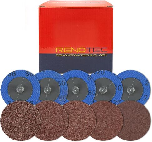 أقراص صنفرة سريعة التغيير مقاس 2 بوصة من RENOTEC، مطلية بأكسيد الألومنيوم، 30 قطعة، لطاحونة القالب الزاوية، لصنفرة وطحن وتلميع الأعمال الخشبية in Kuwait