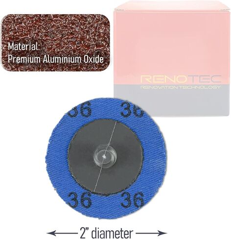 أقراص صنفرة سريعة التغيير مقاس 2 بوصة من RENOTEC، مطلية بأكسيد الألومنيوم، 30 قطعة، لطاحونة القالب الزاوية، لصنفرة وطحن وتلميع الأعمال الخشبية in Kuwait