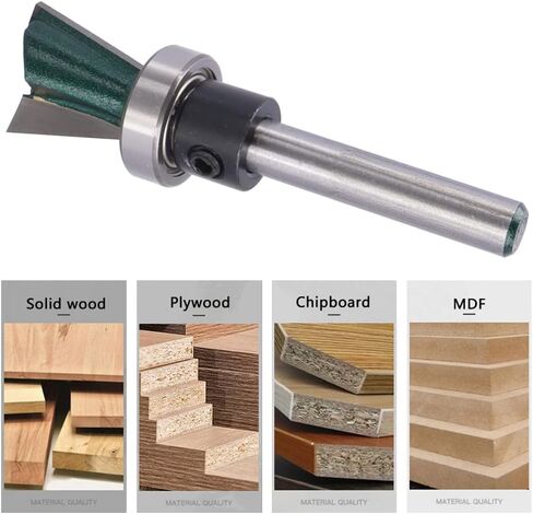 Mesee Dovetail Joint Bearing Router Bit، 1/4 بوصة شانك من الدرجة الصناعية تتوافق مع أدوات قطع الطحن الخشبية لصنع أدراج خزانة الأثاث - قطر القطع 5/8 بوصة in Saudi Arabia