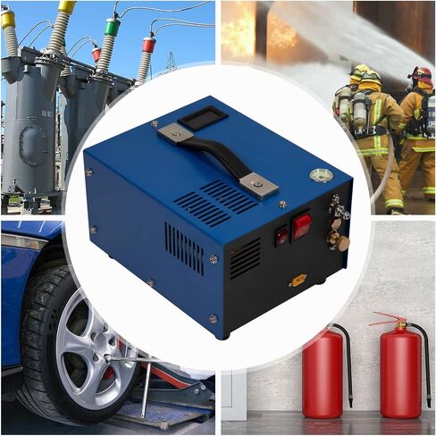 ضاغط هواء PCP محمول، مضخة ضاغط هواء كهربائية، مسدس هواء محمول خالي من الزيت/الماء 110 فولت ومضخة خزان غوص سكوبا مع محول طاقة وفلتر رطوبة الزيت لملء خزان PCP in Kuwait
