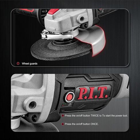 P.I.T. 20V Cordless Angle Grinder, 4 1/2 in. Power Angle Grinder 7/8 in.Arbor with 4.0 Ah Lithium-ion Battery and Charger, Diamond Cutting Wheel and Flap Discs in Kuwait