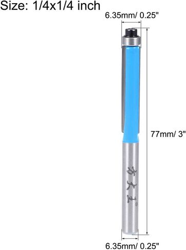 لقمة توجيه uxcell مقاس 1/4 ساق وقطر 1/4 بوصة. زخرفة فلوش مع محمل 2 مزامير كربيد لأداة قطع الطحن الخشبية in Saudi Arabia