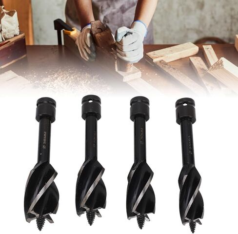 مجموعة لقمة مثقاب 4 قطع لقمة مثقاب خشبية 4 فلوت ساق سداسية قابلة للفصل لقمة مثقاب خشبية فعالة مجموعة لقمة مثقاب in Kuwait