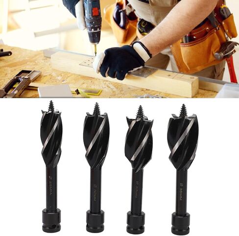 مجموعة لقمة مثقاب 4 قطع لقمة مثقاب خشبية 4 فلوت ساق سداسية قابلة للفصل لقمة مثقاب خشبية فعالة مجموعة لقمة مثقاب in Kuwait