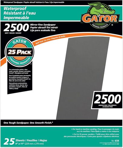 Gator 9" x 11" Waterproof Sanding Sheets, 600 Grit, 25 Pack in Saudi Arabia
