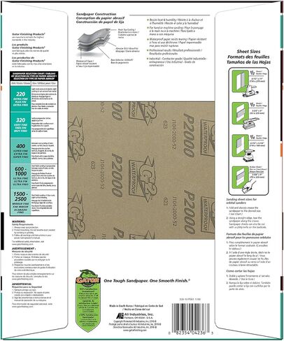 Gator 9" x 11" Waterproof Sanding Sheets, 600 Grit, 25 Pack in Saudi Arabia