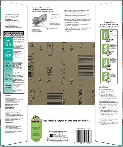 Gator 9" x 11" Waterproof Sanding Sheets, 120 Grit, 25 Pack in Kuwait