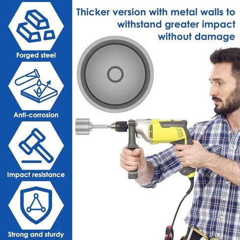 Ground Rod Driver 30/45/65mm Heavy Duty Steel Drill Bit Driver Wear Resistant Wide Compatibility Ground Rod Bits Socket for Rotary Hammer Drill Grounding Rods(30mm,silver) in Saudi Arabia