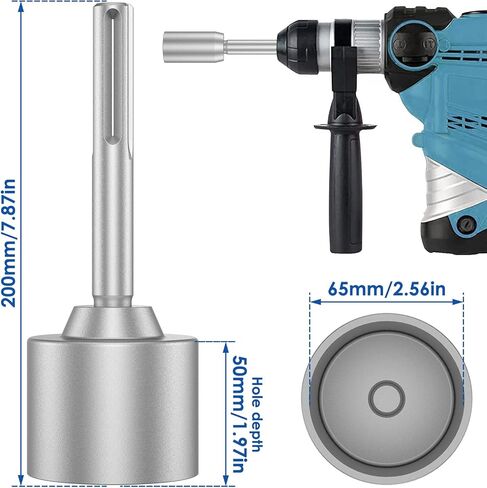 Ground Rod Driver 30/45/65mm Heavy Duty Steel Drill Bit Driver Wear Resistant Wide Compatibility Ground Rod Bits Socket for Rotary Hammer Drill Grounding Rods(30mm,silver) in Saudi Arabia