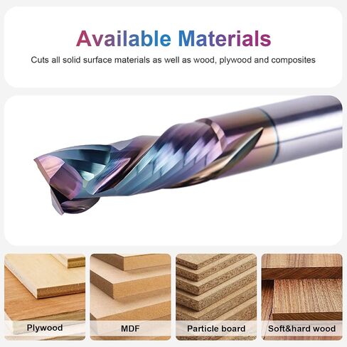 SpeTool CNC Compression Router Bit 1/2 Inch Shank with Extra Long Life Coating, Carbide Spira Up Down Router Bits for Woodworking Mortise Slot Cutting in Saudi Arabia