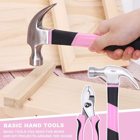 FASTPRO 177-Piece 20V Pink Cordless Lithium-ion Drill Driver and Home Tool Set, Lady's Home Repairing Tool Kit with Drill in Tool Storage Case in Saudi Arabia