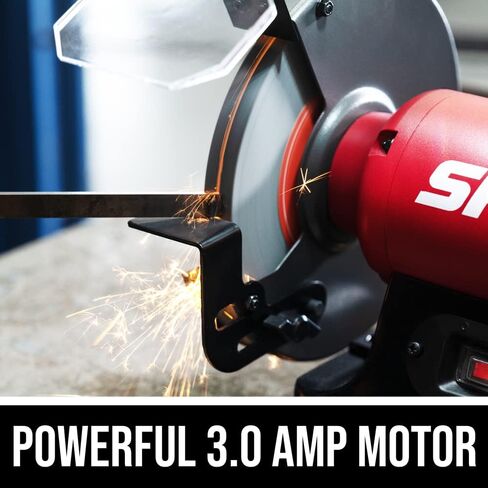 SKIL 3.0 Amp 8 In. Bench Grinder with Built-in Water Cooling Tray & LED Work Light - BI9502-00 in Saudi Arabia