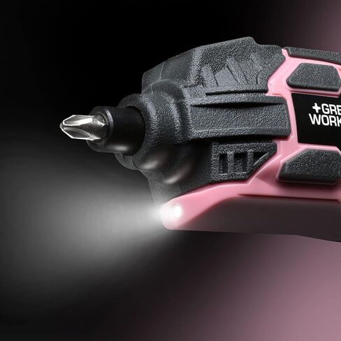 أدوات عمل رائعة، مجموعة مفكات براغي كهربائية لاسلكية مع علبة قابلة لإعادة الشحن، بطارية ليثيوم أيون 4 فولت، مجموعة 45 قطعة، وردي in Kuwait