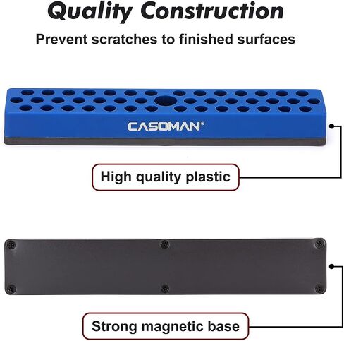 CASOMAN 2PCS 1/4" Hex Bit Organizer with Magnetic Base - Blue, 86 Hole Bit Organizer with Strong Magnetic Base, Magnetic Bit Organizer for Your Specialty in Saudi Arabia