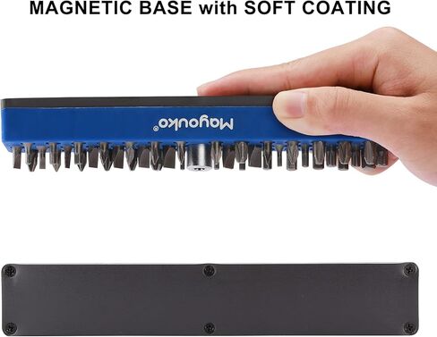 Mayouko 1/4" منظم حامل لقمة سداسية مغناطيسية، 43 فتحة، حامل لقمة مثقاب 1/4 بوصة، أحمر، حامل لقمة مغناطيسية مع قاعدة مغناطيسية لقم مفك البراغي in Kuwait