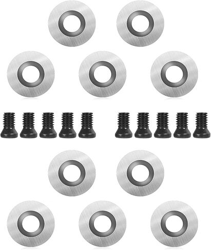 12mm Round Carbide Inserts Cutters Indexable, 10pcs Carbide Wood lathe tools Replacement Inserts with Screws Fits For Woodworking Lathe Wood Turning tools in Kuwait
