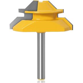 Mesee 45 Degree Joint Router Bit with 1/4'' Shank Drawer Lock Miter Router Bit 2'' Cutting Diameter Woodworking Jointing Milling Cutter Tool for Cutting 3/4'' Wood Stock in Kuwait