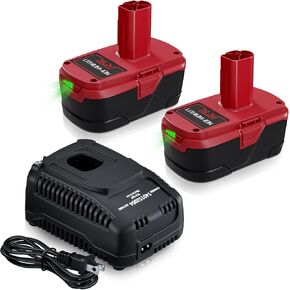 بديل 7.0 أمبير لبطارية Craftsman 19.2 فولت، متوافق مع مجموعة بطارية وشاحن Craftsman 19.2 فولت C3 1323903 130279005 130211004 11045 315.115410 مع شاحن بطارية 19.2 فولت (عبوتان) in Kuwait