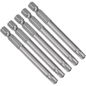 uxcell 5 Pcs T10 Magnetic Torx Screwdriver Bits, 1/4 Inch Hex Shank 3-inch Length S2 Security Tamper Proof Screw Driver Kit Tools in Kuwait