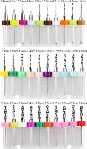 Genmitsu 30pcs PCB Drill Bits Set, 0.1mm-3.0mm, 1/8" Shank Spiral Flute CNC Router Bits for Print Circuit Board Jewelry CNC Engraving, PD30A in Saudi Arabia