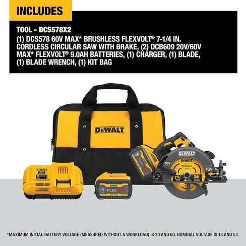DEWALT FLEXVOLT 60V MAX* Circular Saw with Brake Kit, 7-1/4-Inch (DCS578X2) in Saudi Arabia