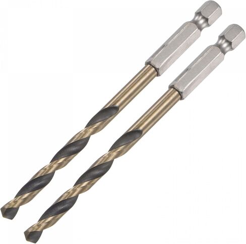 uxcell 2 Pcs High Speed Steel Hex Shank Twist Drill Bit, 7mm Drilling Dia with 1/4 Inch Hex Shank 105mm Length in Saudi Arabia