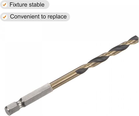 uxcell 2 Pcs High Speed Steel Hex Shank Twist Drill Bit, 7mm Drilling Dia with 1/4 Inch Hex Shank 105mm Length in Saudi Arabia