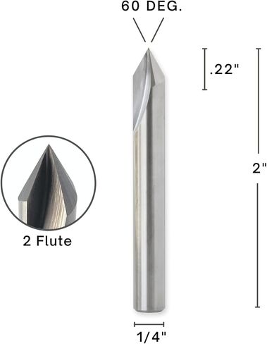 ROUTYBITS - 60 Degree - V Bit Engraver - 1/4 Inch Shank, Solid Carbide, Engraving, CNC Router Bits in Kuwait