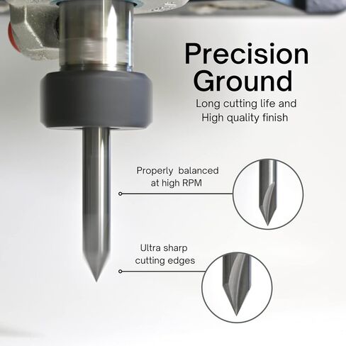ROUTYBITS - 60 Degree - V Bit Engraver - 1/4 Inch Shank, Solid Carbide, Engraving, CNC Router Bits in Kuwait