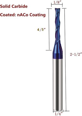 Spiral Router Bits with Up Cut 1/8 inch Cutting, 1/4 inch Shank CNC Bits Solid Carbide End Mill for Wood Cut, 2D & 3D Carving Size : 1/8" X 4/5" X 1/4" X 2 1/2 XUANFENG SFU266 in Saudi Arabia