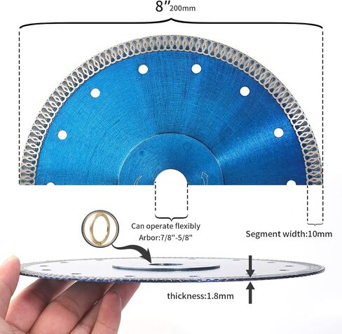 Super Thin Porcelain Tile Blade 7 Inch | Wet or Dry for Fast and Chip-Free Cutting of Porcelain Tile,Granite,Marble,5/8" to 7/8" Arbor Hole in Saudi Arabia