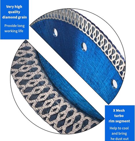 Super Thin Porcelain Tile Blade 7 Inch | Wet or Dry for Fast and Chip-Free Cutting of Porcelain Tile,Granite,Marble,5/8" to 7/8" Arbor Hole in Saudi Arabia