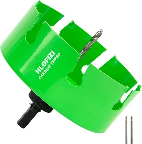 HLOFIZI 4-1/8" Carbide Tipped Hole Saw for 4 Inch Recessed Lights, and Dryer Vent, Cutting Hardwood, Drywall, Plaster, Ceiling Sheetrock, Fiberglass, 5X Faster, Green in Saudi Arabia