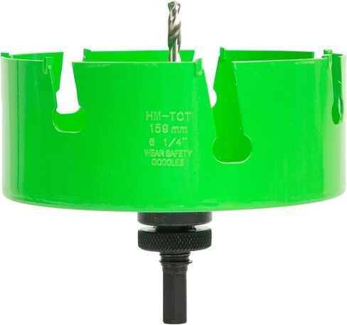 HLOFIZI 4-1/8" Carbide Tipped Hole Saw for 4 Inch Recessed Lights, and Dryer Vent, Cutting Hardwood, Drywall, Plaster, Ceiling Sheetrock, Fiberglass, 5X Faster, Green in Saudi Arabia