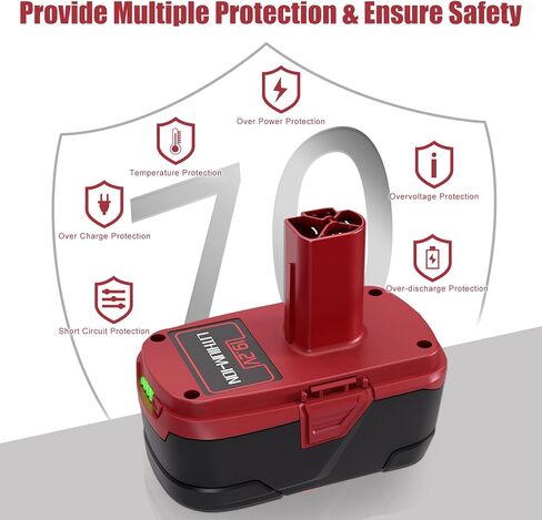 بديل 7.0 أمبير لبطارية Craftsman 19.2 فولت، متوافق مع مجموعة بطارية وشاحن Craftsman 19.2 فولت C3 1323903 130279005 130211004 11045 315.115410 مع شاحن بطارية 19.2 فولت (عبوتان) in Kuwait