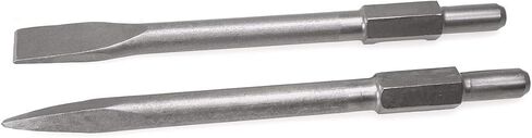 XtremepowerUS 2-Pieces 1-1/8" Hex Point and Flat Concrete Chisels for Electric Demolition Jack Hammer Bit Point Chisel Demolition Concrete Breaker in Saudi Arabia