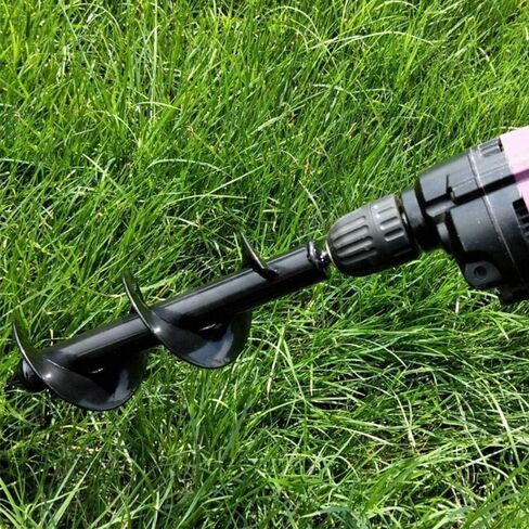 هوي شوانغ تيكنولوجي لقمة مثقاب كهربائي للحديقة مقاس 3 انش × 12 انش، اداة زراعة يدوية للزراعة بلمبة حلزونية للحدائق، مثقاب ثقب عمود اوجير للزراعة (قطر 3 انش، طول 12 انش) (8×30 سم) in Kuwait