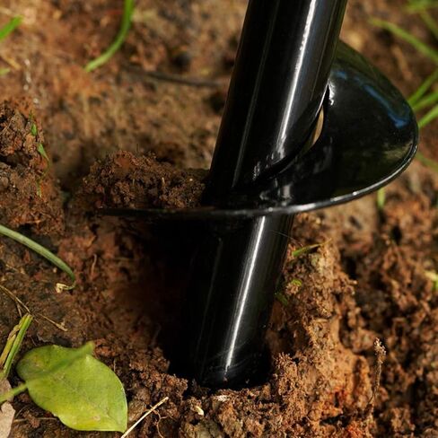 هوي شوانغ تيكنولوجي لقمة مثقاب كهربائي للحديقة مقاس 3 انش × 12 انش، اداة زراعة يدوية للزراعة بلمبة حلزونية للحدائق، مثقاب ثقب عمود اوجير للزراعة (قطر 3 انش، طول 12 انش) (8×30 سم) in Kuwait