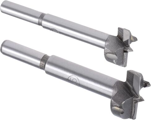 uxcell 20mm and 25mm Forstner Drill Bits Set, Tungsten Carbide Wood Hole Saw Auger Opener Woodworking Hinge Hole Drilling Boring Bit Cutter Gray with Case in Saudi Arabia