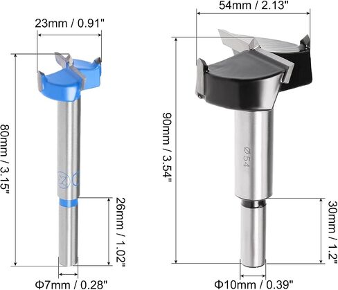 uxcell 23mm, 54mm Forstner Drill Bits Tungsten Carbide Wood Hole Saw Auger Opener in Saudi Arabia