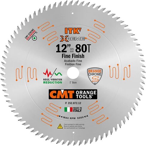 CMT 252.072.12 ITK XTreme Industrial Fine Cut-Off Saw Blade, 12-Inch x 80 Teeth ATB Grind with 1-Inch Bore in Saudi Arabia