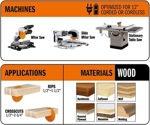 CMT 252.072.12 ITK XTreme Industrial Fine Cut-Off Saw Blade, 12-Inch x 80 Teeth ATB Grind with 1-Inch Bore in Saudi Arabia