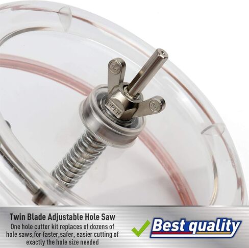 Amartisan Hole Cutter, 1-5/8" to 8" (40-200mm) Adjustable Hole Saw Cutter, with ABS Dust Shield for recessed Lights, Ceiling Speakers, Vent Holes in Kuwait